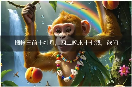 惆帐三前十牡丹，四二晚来十七残，欲问三七出与否，爱看四十带吾行打一准确最佳生肖,释义谜底精准解释